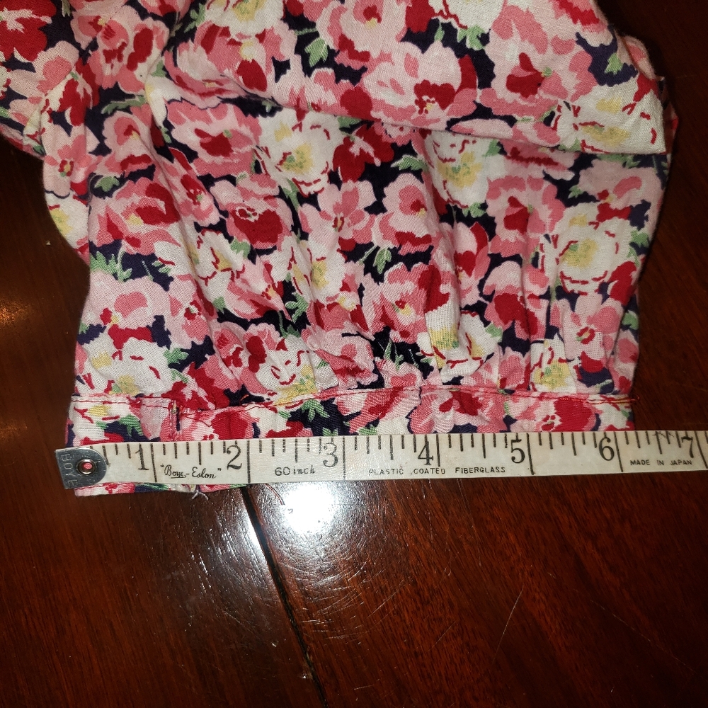 LAURA ASHLEY Vintage 80s Puff Sleeve Red Floral Button Up Dress 30" Waist 10 - Picture 13 of 14